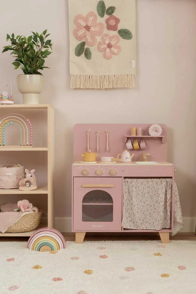 Little Dutch medinė žaidimų virtuvėlė, rožinė
