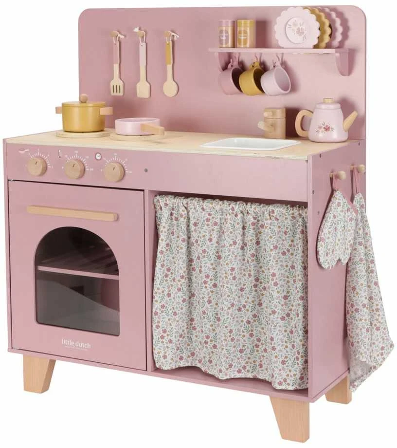 Little Dutch medinė žaidimų virtuvėlė, rožinė