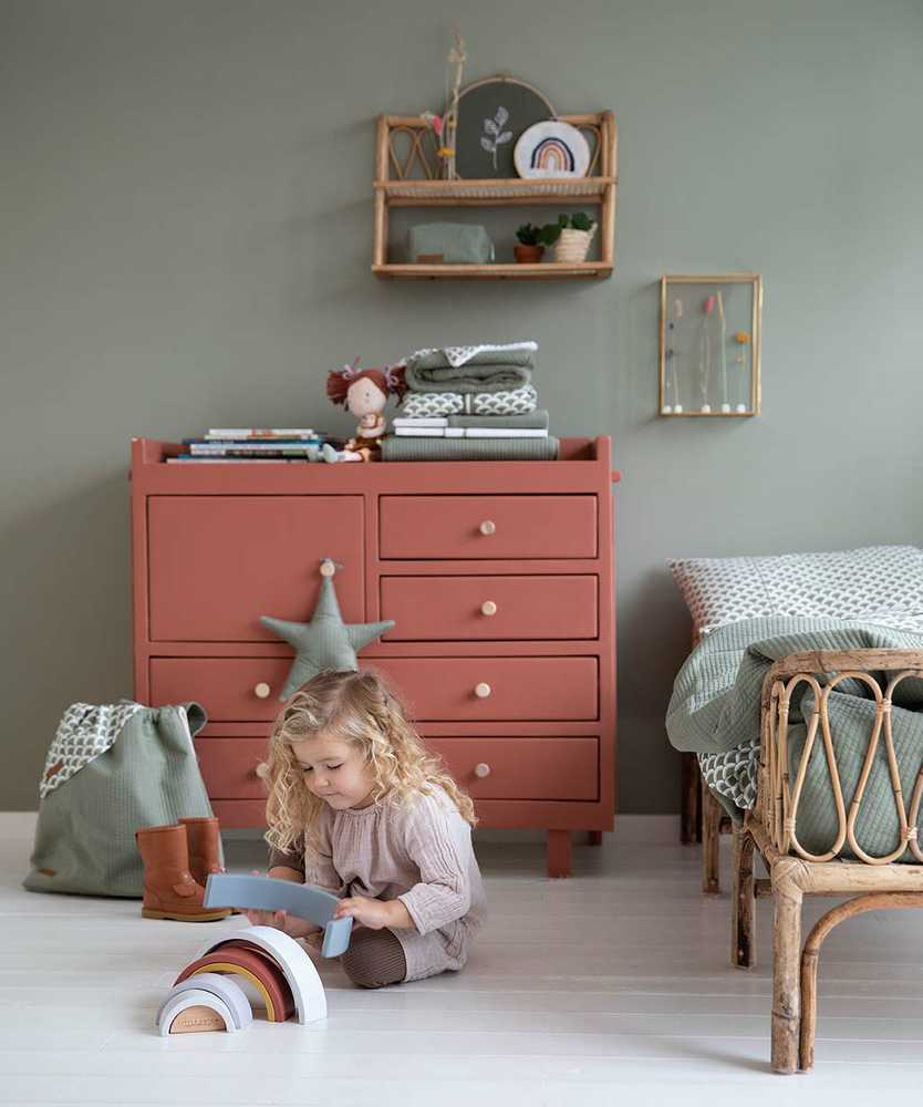 Playpen toy bag Pure Olive