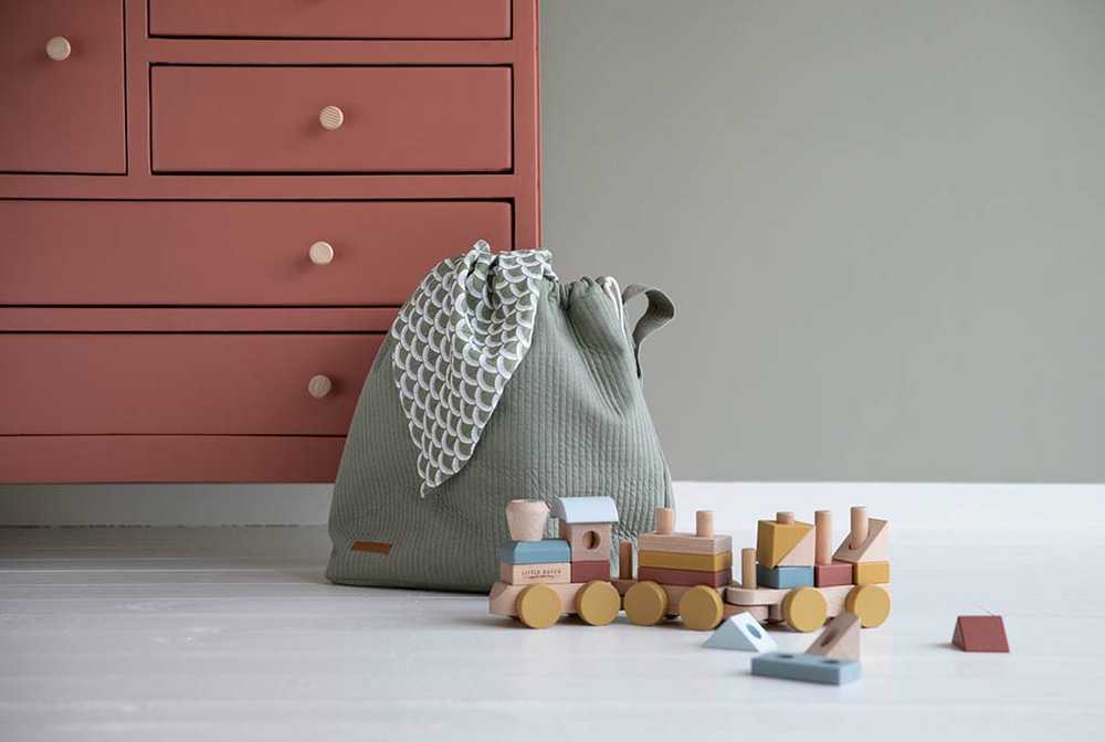 Playpen toy bag Pure Olive