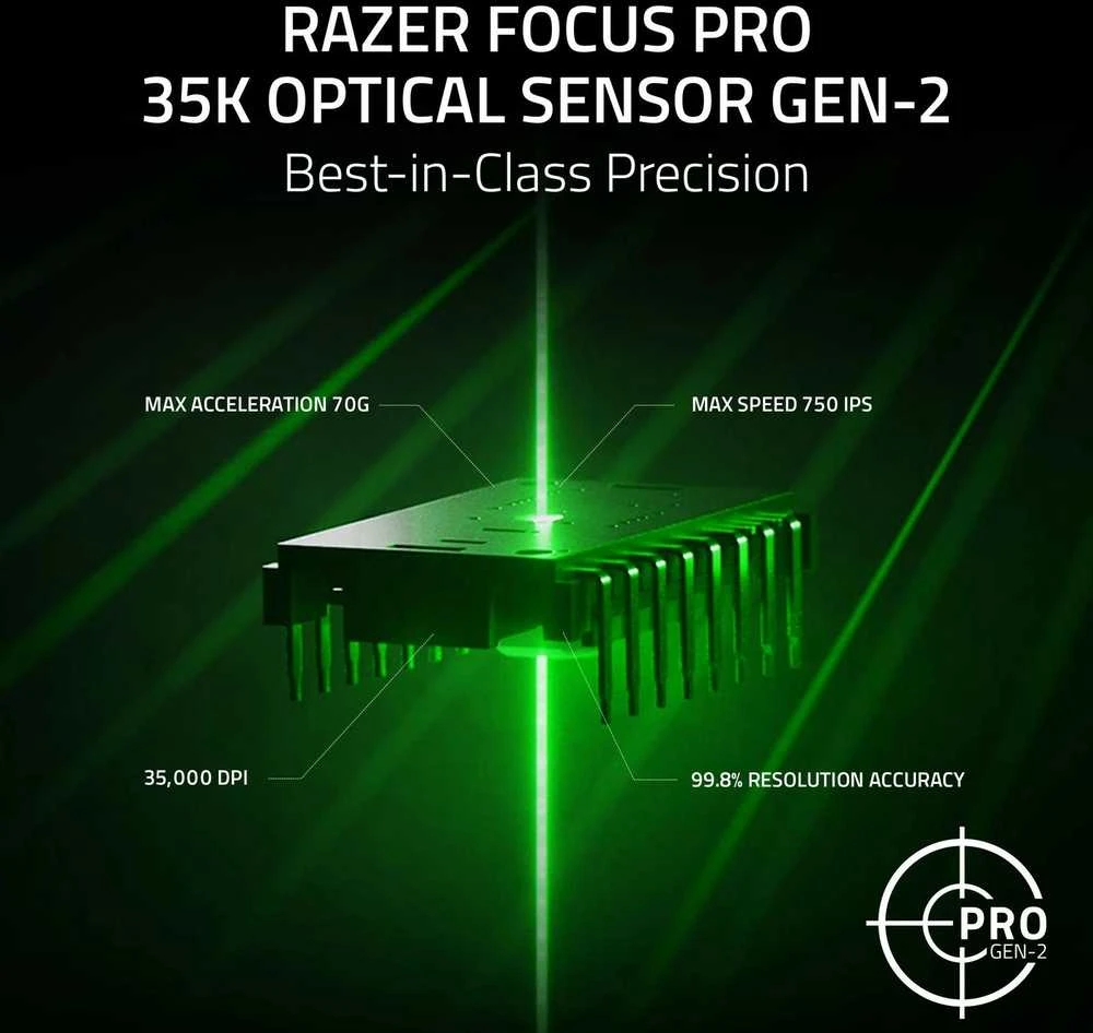 Pelė Myszka žaidimams Razer Basilisk V3 (35K) belaidė 35000 dpi optinė žalia