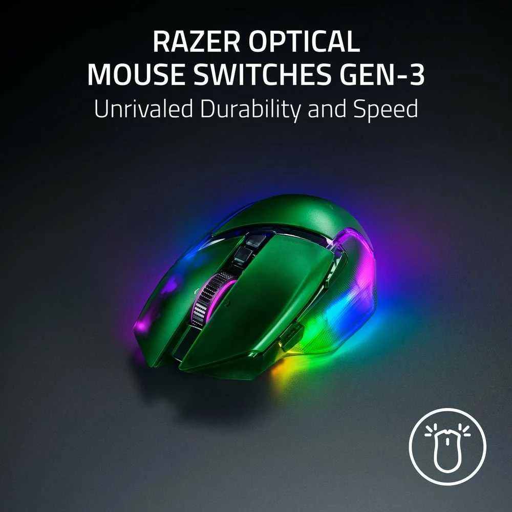 Pelė Myszka žaidimams Razer Basilisk V3 (35K) belaidė 35000 dpi optinė žalia