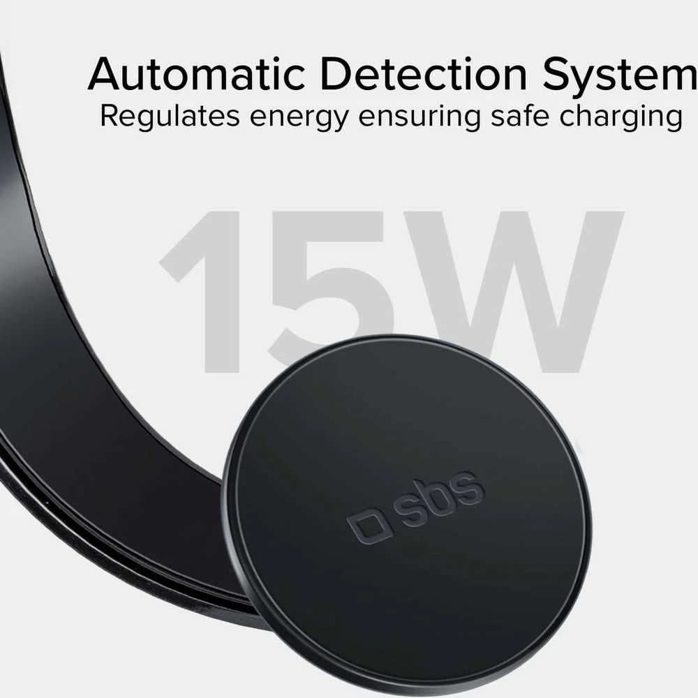 Telefono lakiklis su belaidžiu įkrovimu SBS TESUPPMAG15W2115W compatible with MagSafe - juodas