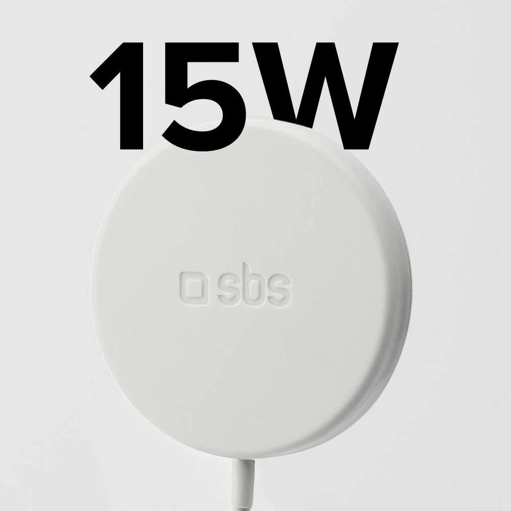 SBS belaidis įkroviklis „Magsafe 15W“, baltas