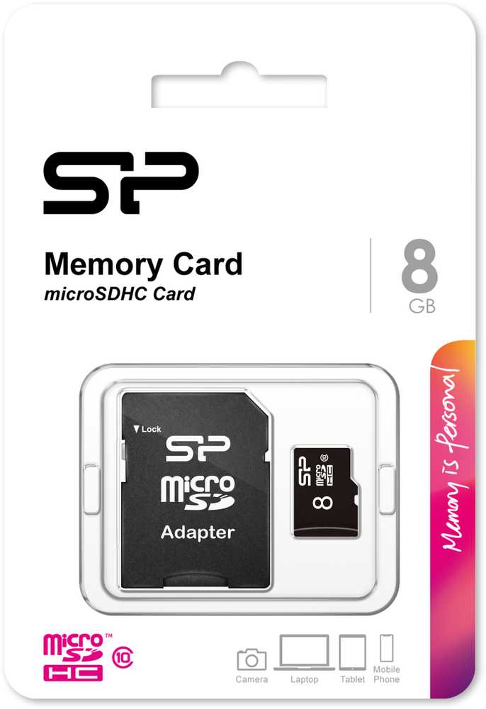 Atminties kortelė Silicon Power | 8 GB | Micro SDHC | Flash atminties klasė 10 | SD adapter