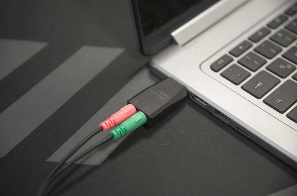Ausinės „Speedlink Vigo USB-C“ garso plokštė (SL-880501-BK)