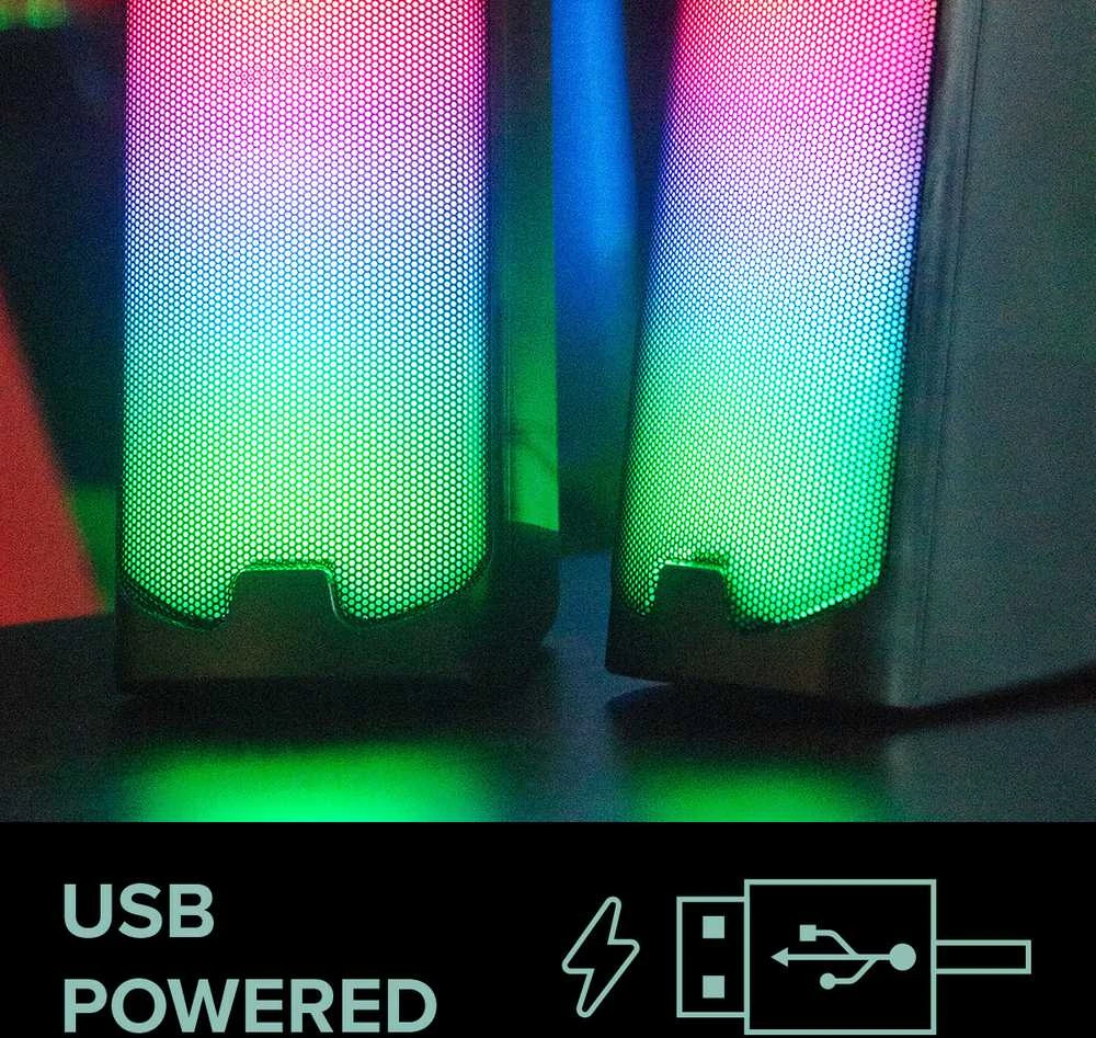 Kompiuterio kolonėlės Speedlink - TONOS RGB žaidimų stereo garsiakalbis, juodas