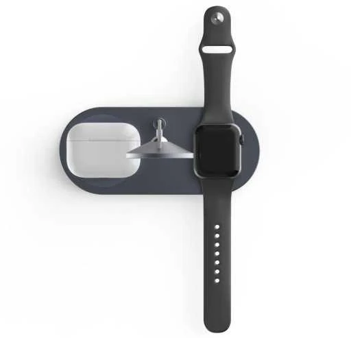 Belaidis magnetinis įkroviklis 3in1 15W telefonams su MagSafe, AirPods, Apple Watch Watch Tech-Protect QI15W A22 juodos spalvos