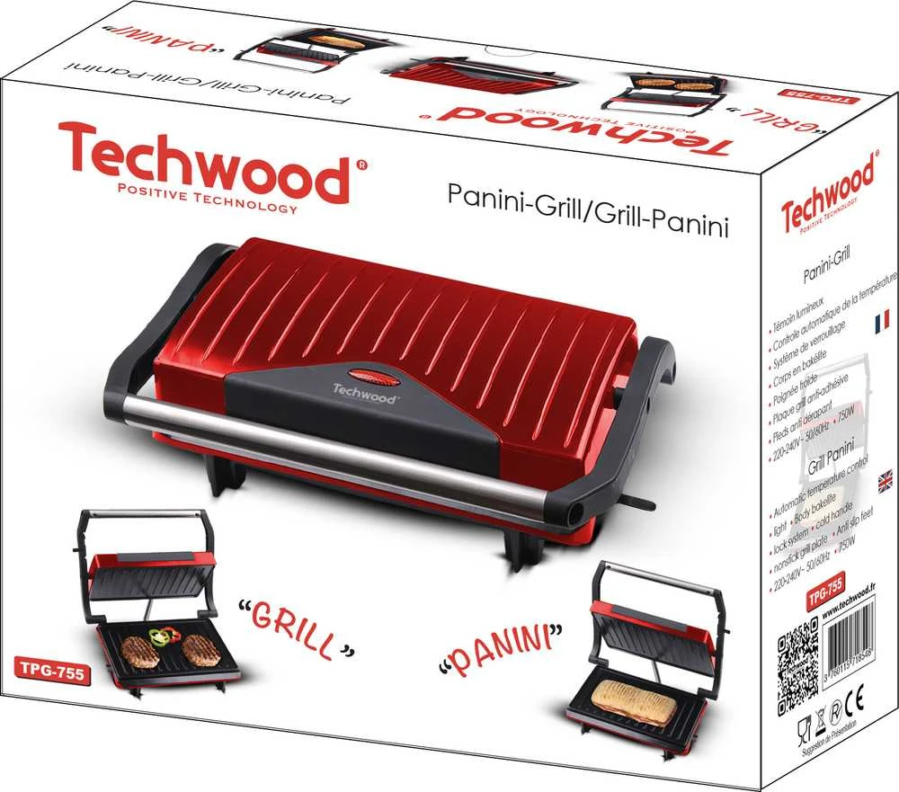 Virtuvinės svarstyklės Techwood panini grill TPG-755