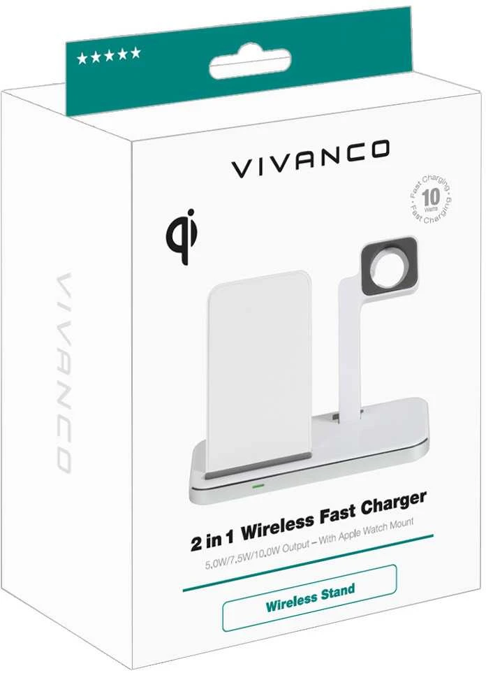 Vivanco belaidis įkroviklis 2in1 Wireless Fast 10W (62493)