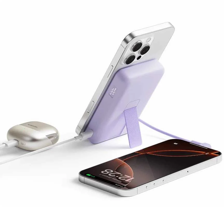 „Xiaomi“ magnetinė išorinė baterija 10000 su įmontuota | 10000 mAh | rusvai geltona