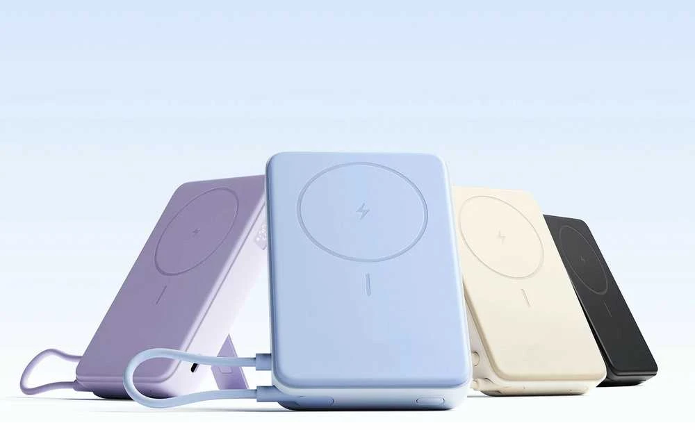 „Xiaomi“ magnetinė išorinė baterija 10000 su įmontuota | 10000 mAh | rusvai geltona