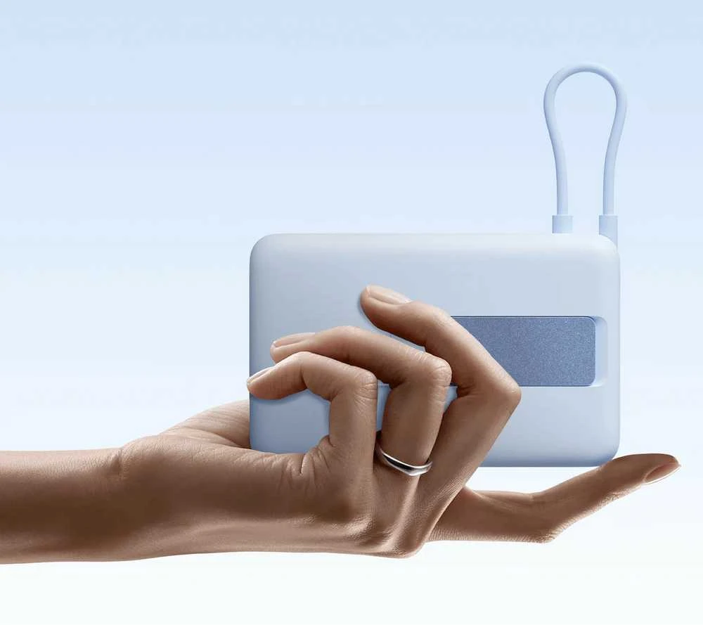 „Xiaomi“ magnetinė išorinė baterija 10000 su įmontuota | 10000 mAh | Mėlyna