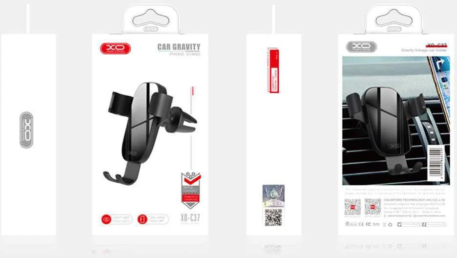 XO telefono automobilio laikiklis C37 Gravity Juodas skirtas oro išleidimui