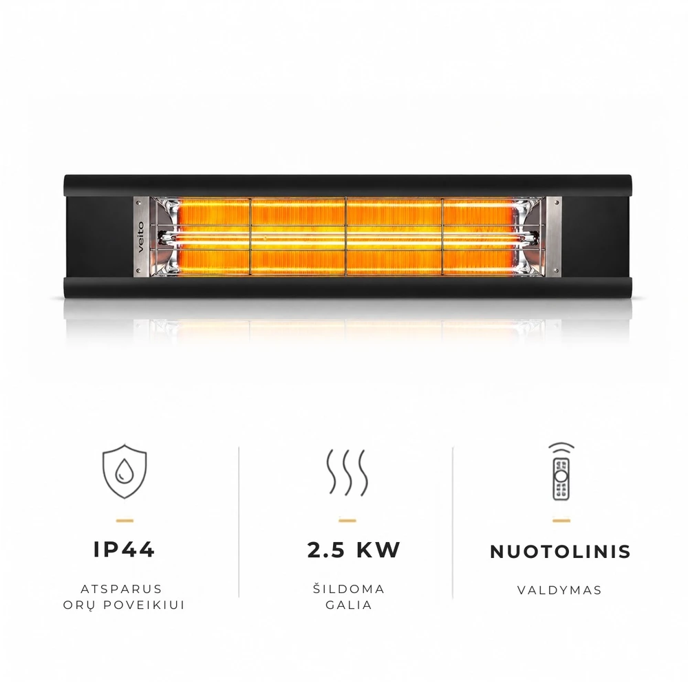 Anglies pluošto infraraudonųjų spindulių šildytuvas Veito Aero, Pavadinimas: Veito Aero,2500w