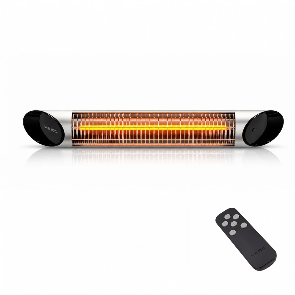 Infraraudonųjų spindulių šildytuvas Veito Blade S 2,5 kW, sidabrinis