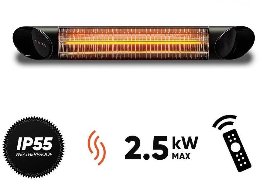 Anglies pluošto infraraudonųjų spindulių šildytuvas Veito BLADE S, juodas