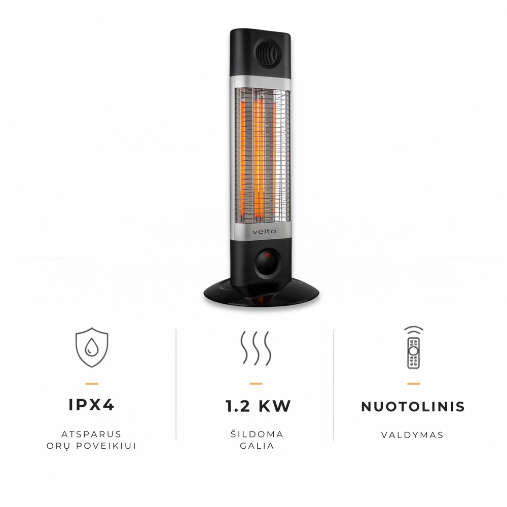 Anglies pluošto infraraudonųjų spindulių šildytuvas Veito CH1200 RT