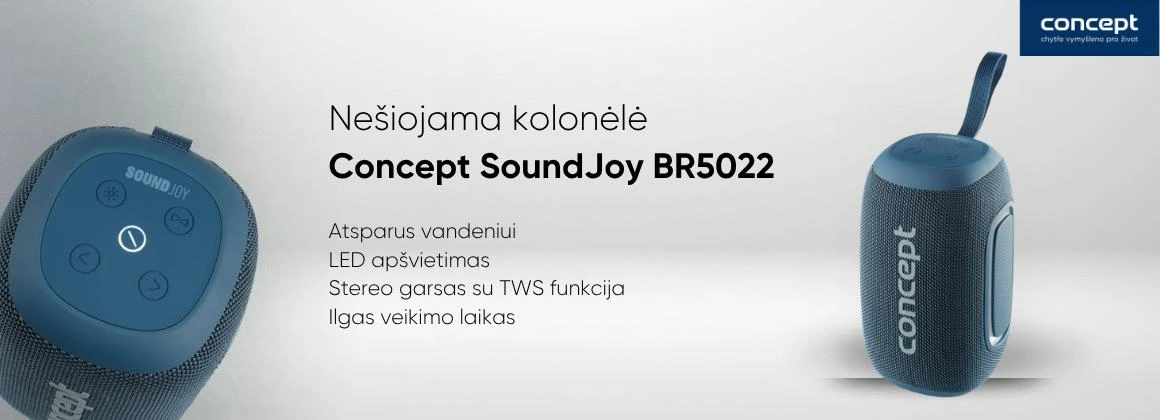 Belaidis garsiakalbis – nešiojama kolonėlė Concept SoundJoy BR5022 aprašymas - Prekės nuotrauka