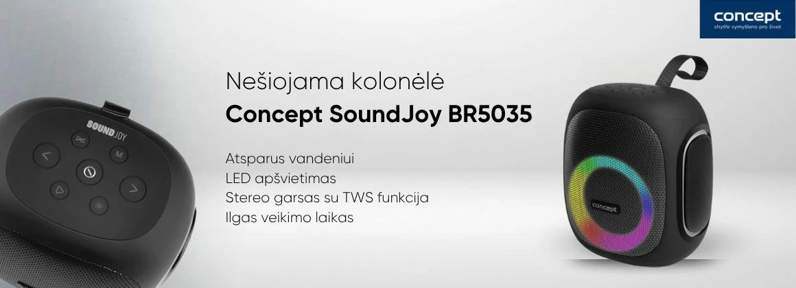 Belaidis garsiakalbis – nešiojama kolonėlė Concept SoundJoy BR5035 aprašymas - Prekės nuotrauka