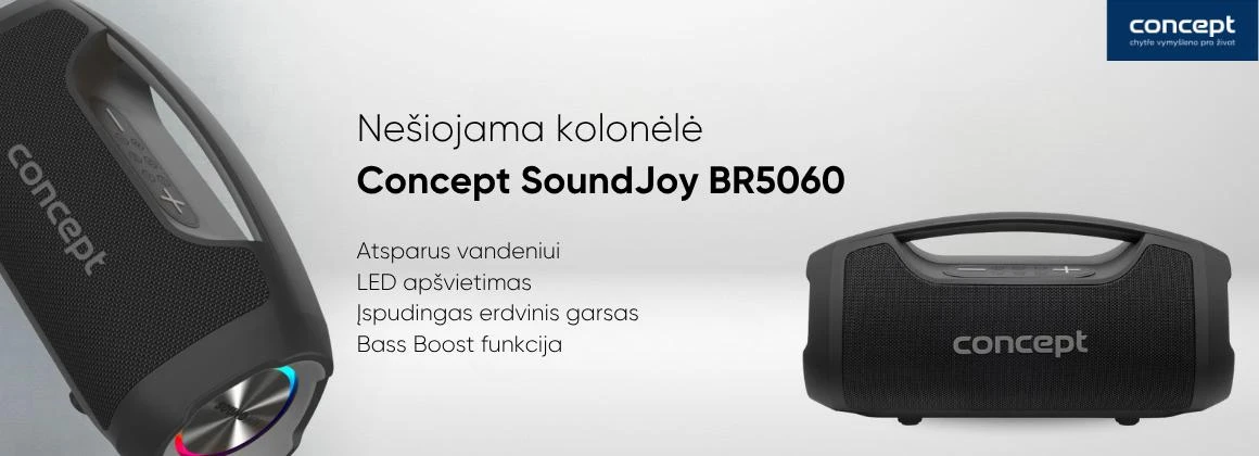 Belaidis garsiakalbis – nešiojama kolonėlė Concept SoundJoy BR5060 aprašymas - Prekės nuotrauka