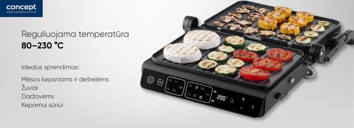 Virdulys Elektrinė kepsninė su temperatūros jutikliu Concept GE3600 aprašymas - Prekės nuotrauka