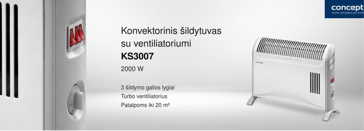Elektrinis konvektorinis šildytuvas su ventiliatoriumi Concept KS3007 aprašymas - Prekės nuotrauka