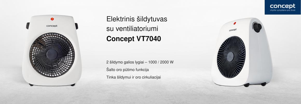 Elektrinis šildytuvas su ventiliatoriumi Concept VT7040 aprašymas - Prekės nuotrauka