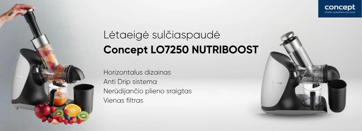 Lėtaeigė sulčiaspaudė Concept NUTRIBOOST LO7250 aprašymas - Prekės nuotrauka