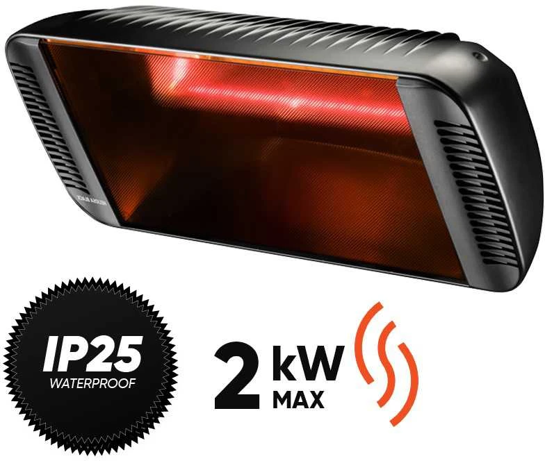 Halogeninis infraraudonųjų spindulių šildytuvas Heliosa 66 Juodas