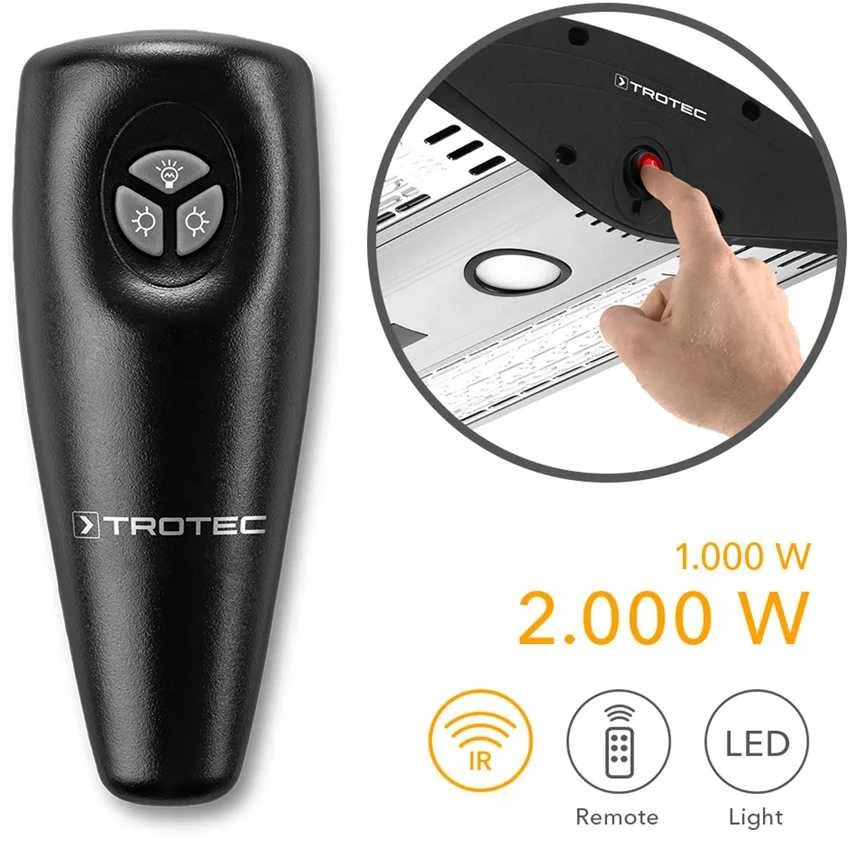 Halogeninis infraraudonųjų spindulių šildytuvas Trotec IR 2000 C
