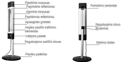 Infraraudonųjų spindulių šildytuvas Veito CH1800 RE NOIR