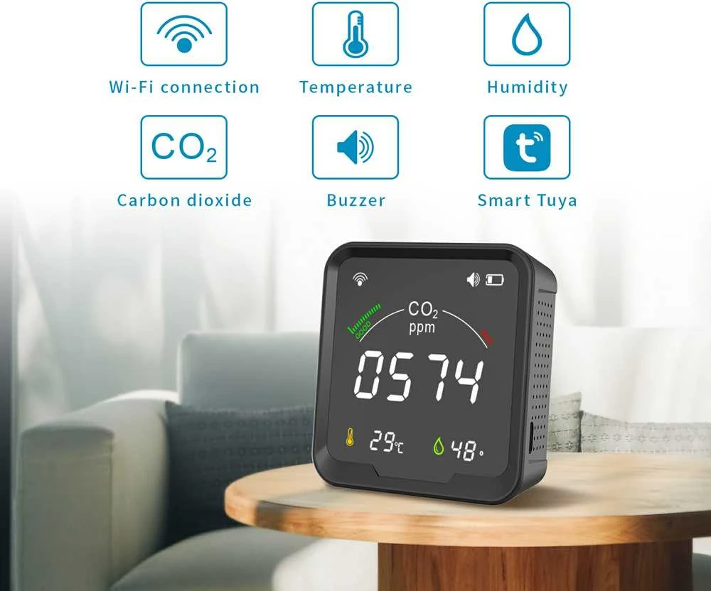 Išmanioji oro kokybės stotelė Feelspot WS2022 NEW NDIR, WIFI, Tuya (matuoja CO2)