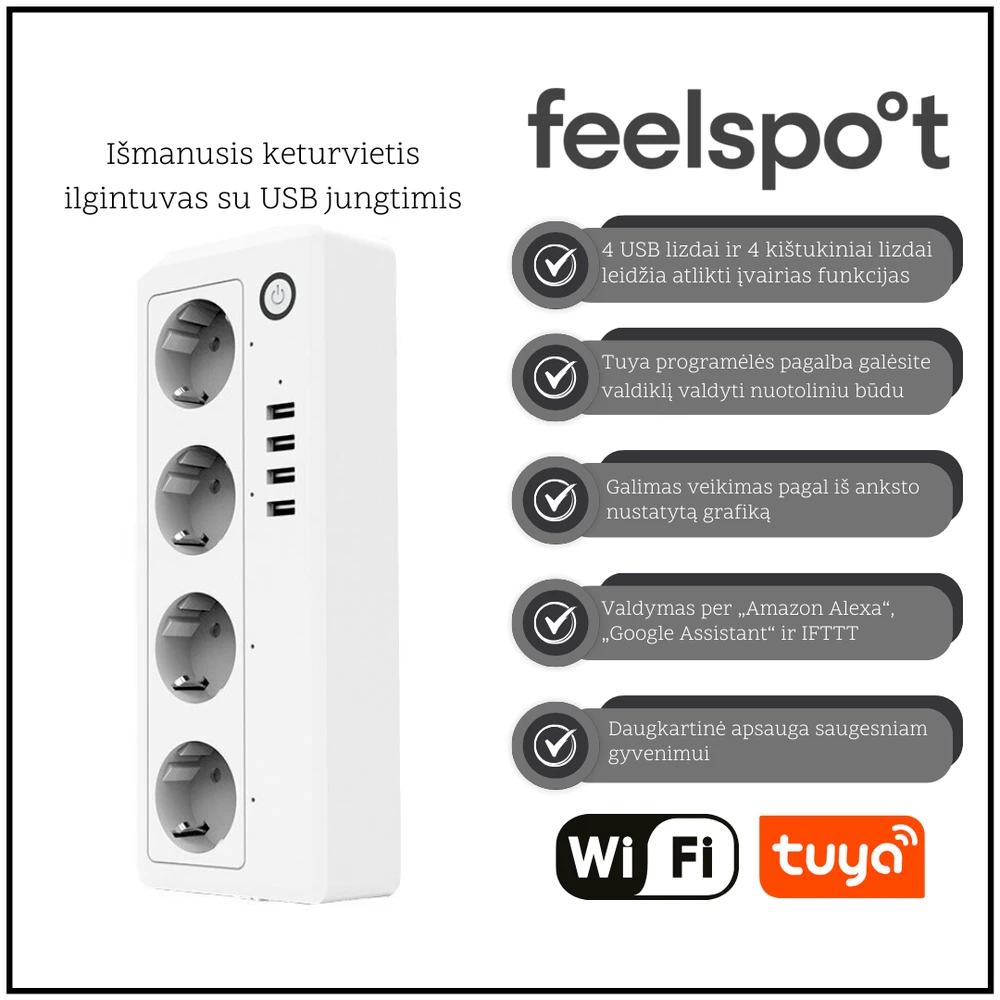 Virdulys Prailgintuvas Feelspot FS-ST03WE WiFi, Tuya