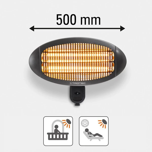 Kvarcinis infraraudonųjų spindulių šildytuvas Trotec IR 2000 S 06-00375