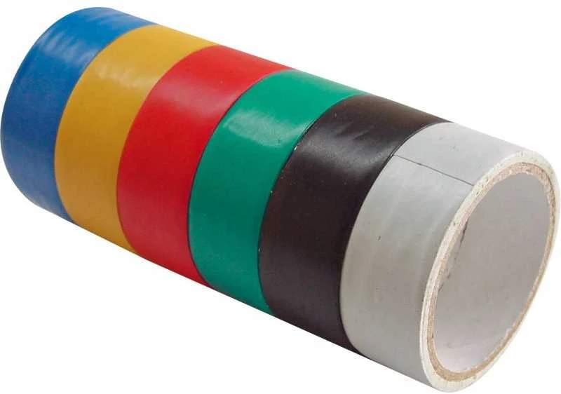 Izoliacinės juostos spalvotos 19 mm x 3 m 6 vnt. PVC EXTOL CRAFT 9550