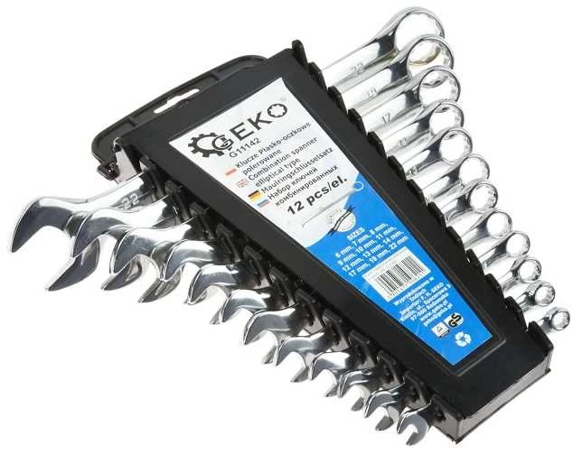 Kilpinių nikeliuotų raktų rinkinys 6-22 mm 12 vnt. CRV GEKO G11142