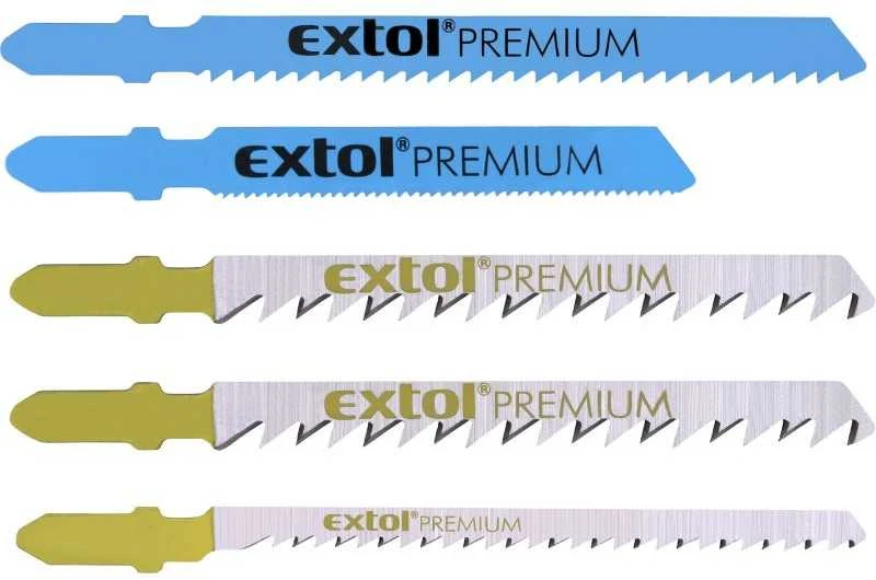 Pjūkliukų komplektas elektriniam siaurapjūkliui, laikiklis BOSCH tipo, mixas. BiMetal, HSS, HCS 5 vnt. EXTOL PREMIUM 8805100
