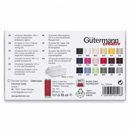 Gutermann universalių siuvimo siūlų rinkinys dėžutėje GUT799748