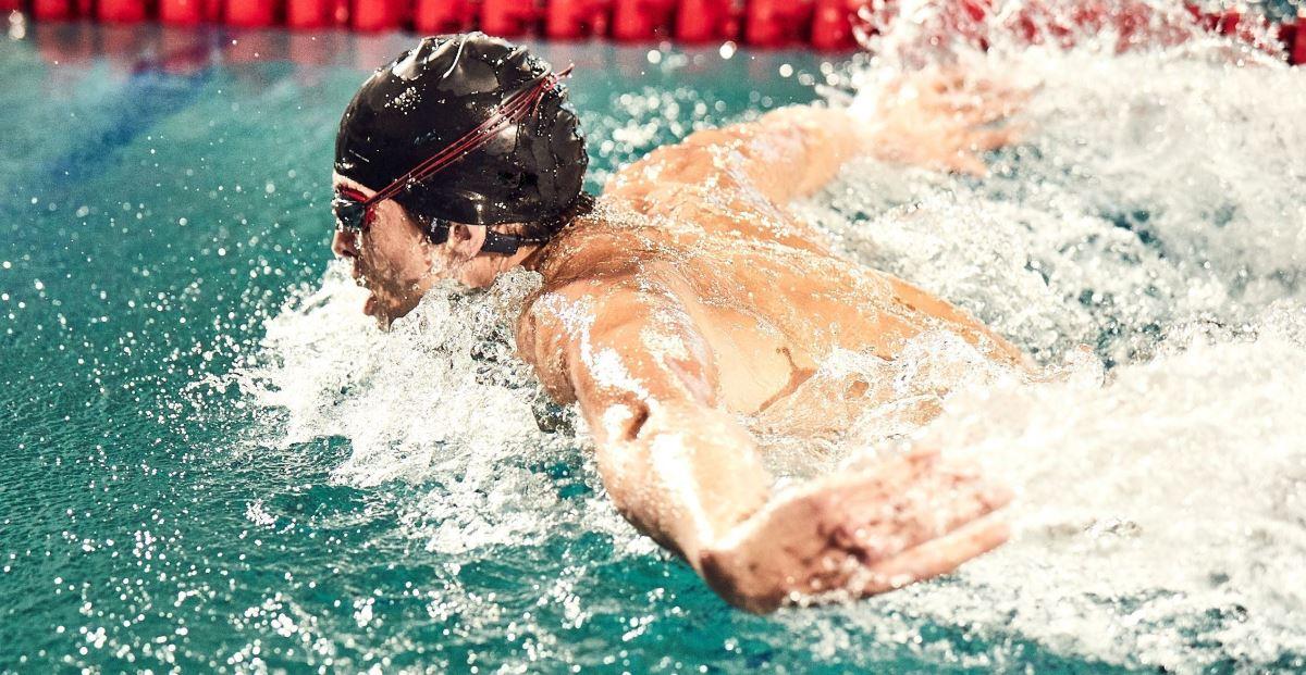Belaidės ausinės plaukimui Shokz Open Swim, Mėlynos