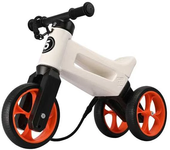 Balansinis dviratukas Funny Wheels Rider SuperSport, 2 viename, baltas/oranžinis