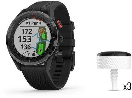 Išmanusis laikrodis Garmin Approach® S62, juodos spalvos + 3 Approach® CT10 golfo lazdos sekimo jutikliai