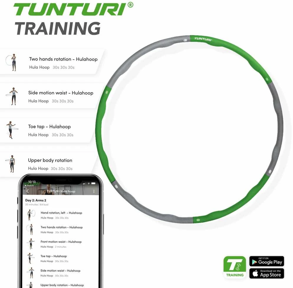Gimnastikos lankas Tunturi Hula Hoop, 1.2 kg (14TUSFU188)