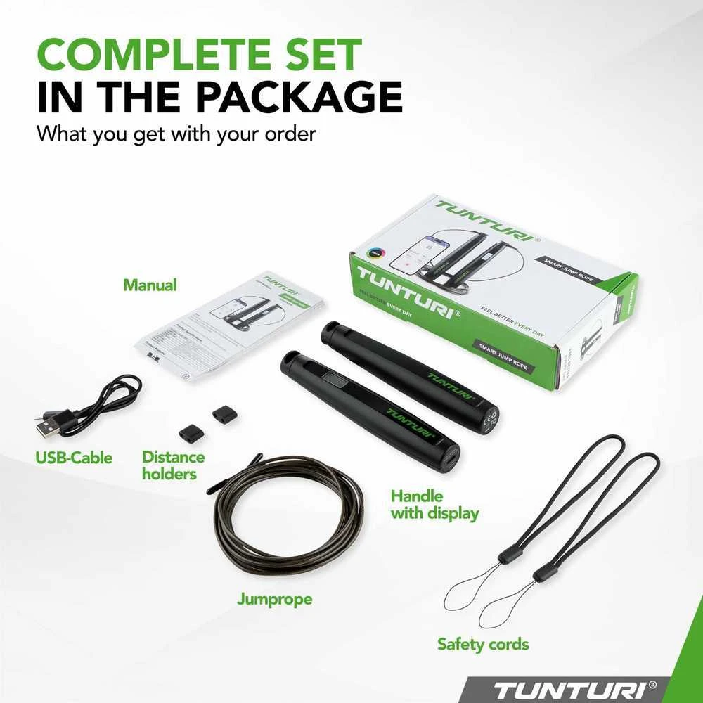Išmanioji šokdynė Tunturi Smart Jump Rope, su ekranu ir programėle