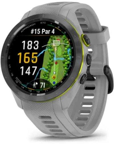 Išmanusis laikrodis Garmin Approach® S70 - 42 mm ,Juodas keraminis apvadas su parako pilkumo silikoniniu dirželiu