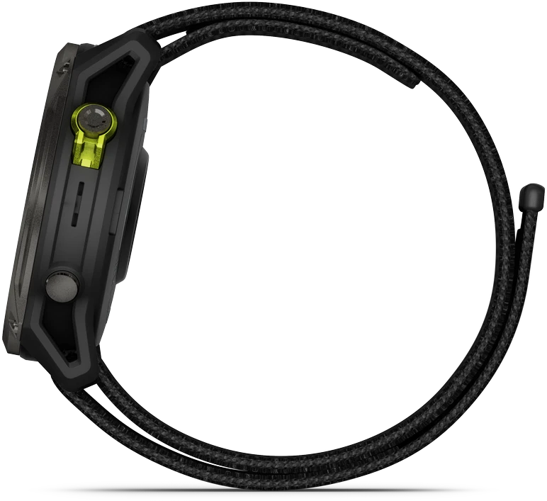 Išmanusis laikrodis Garmin Enduro 3 Pilkos anglies spalvos DLC titanas su juodos spalvos UltraFit Nylon dirželiu