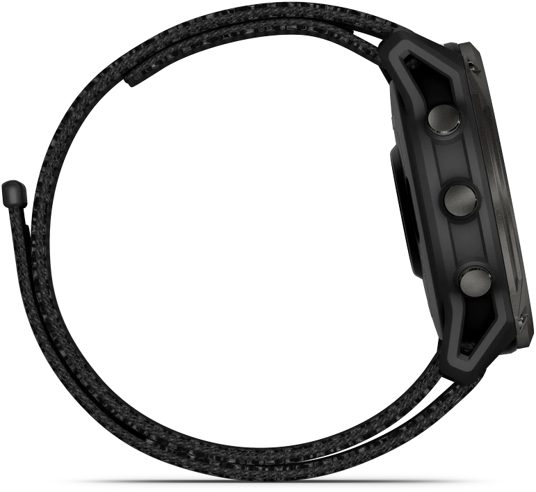 Išmanusis laikrodis Garmin Enduro 3 Pilkos anglies spalvos DLC titanas su juodos spalvos UltraFit Nylon dirželiu
