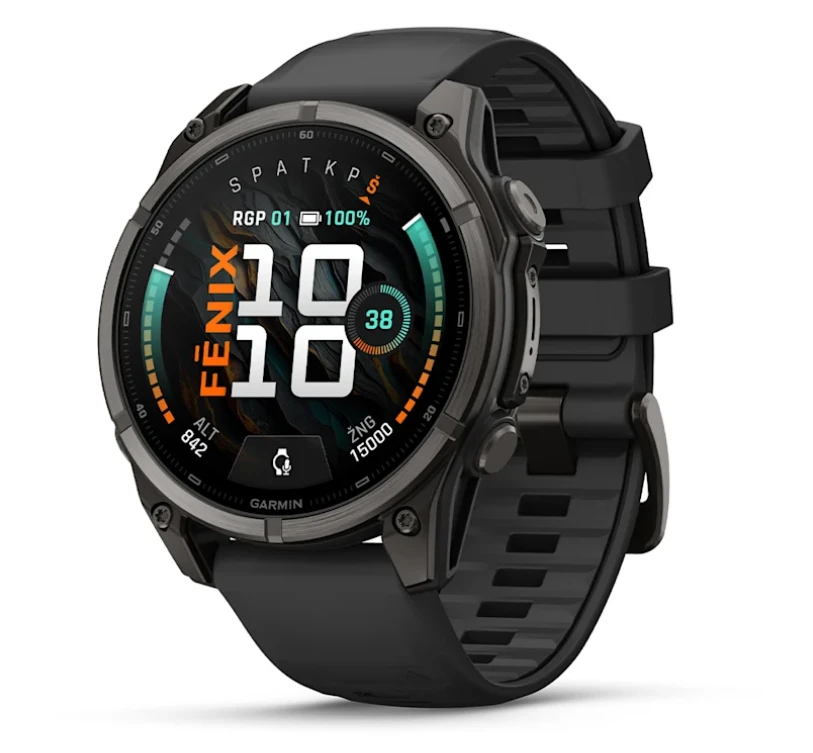 Išmanusis laikrodis Garmin fēnix® 9 – 47mm, Tamsiai pilkas, DLC titanas, su juodu silikoniniu dirželiu | 010-04762-11
