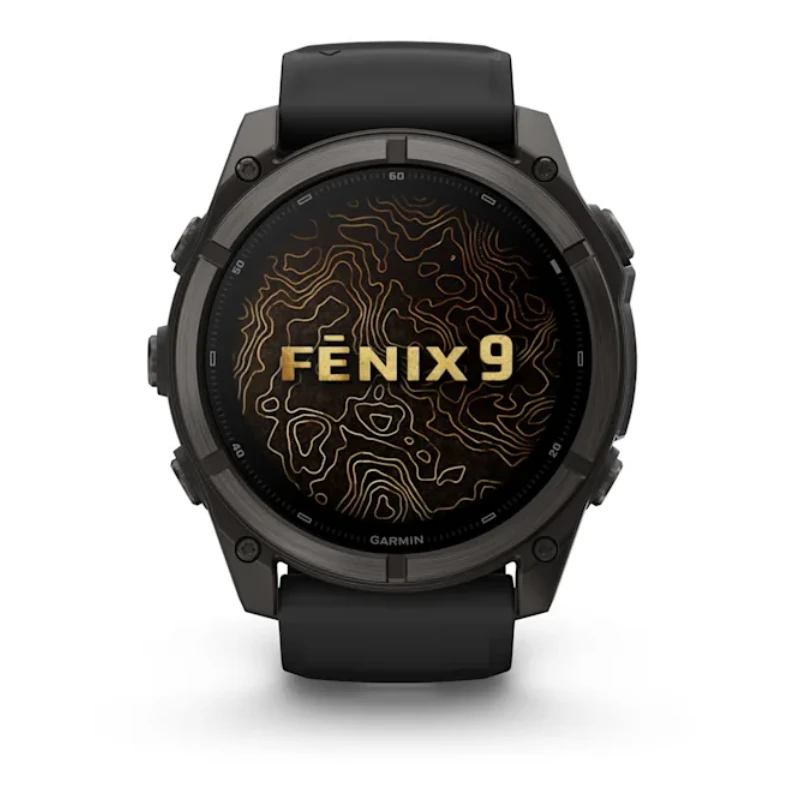 Išmanusis laikrodis Garmin fēnix® 9 – 51mm, Tamsiai pilkas, DLC titanas, su juodu silikoniniu dirželiu | 010-04763-11