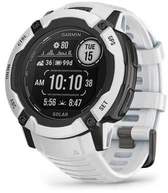 Išmanusis laikrodis Garmin Instinct 2X Solar, Juodos ir baltos spalvų korpusas su baltos spalvos dirželiu